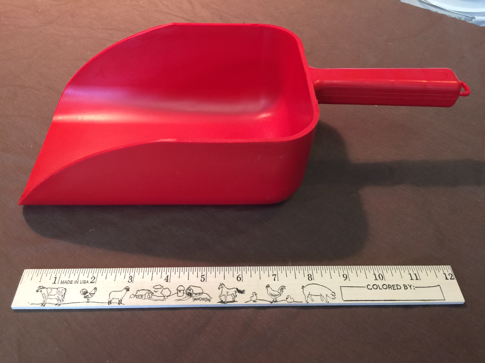 Red Plastic Feed Scoop Cackle Hatchery
