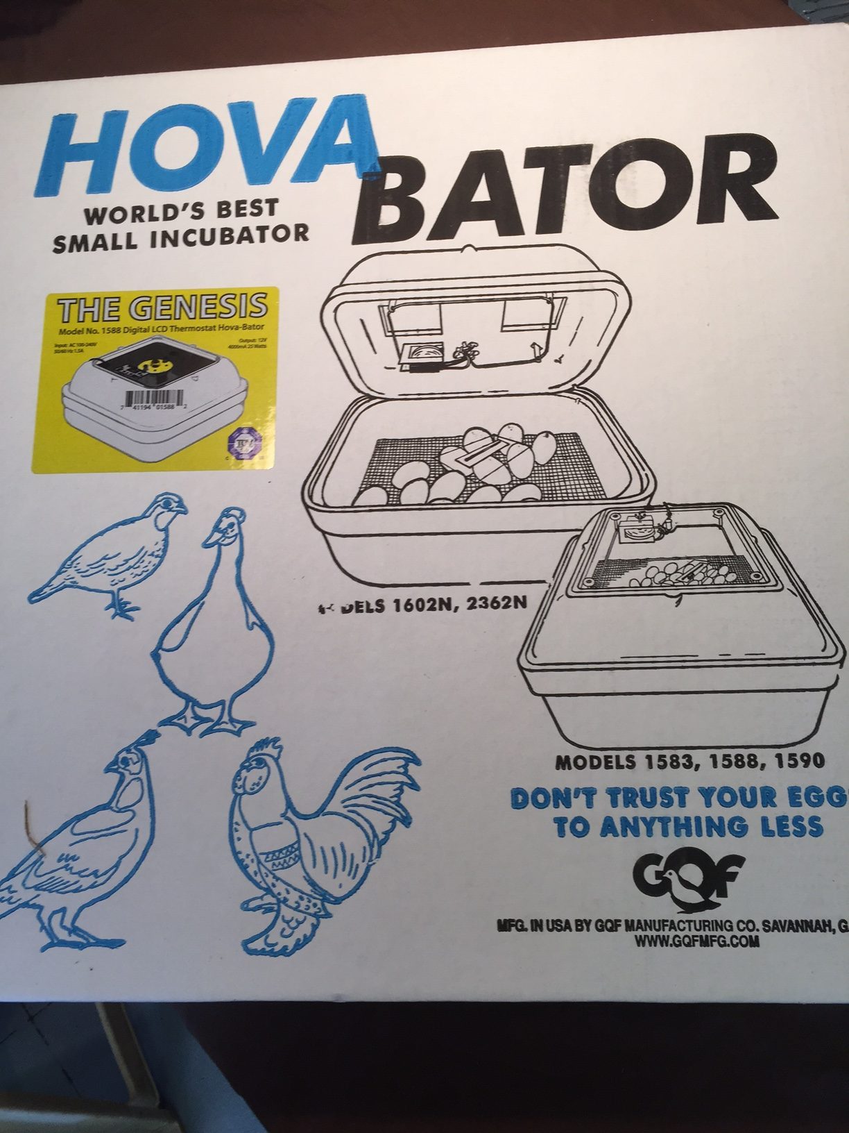 Chicken Quail HovaBator Genesis 1588 Digital Egg IncubatorAutomatic Turner 