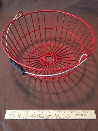 Red Egg Basket With 12 Ceramic Eggs Included-3936