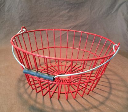 Red Egg Basket With 12 Ceramic Eggs Included-3935