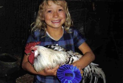 2009 Anya and her Spangled Hamburg Chicken Rooster, Hayward, CA