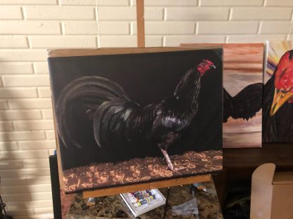 Black Old English Standard Chicken Portrait