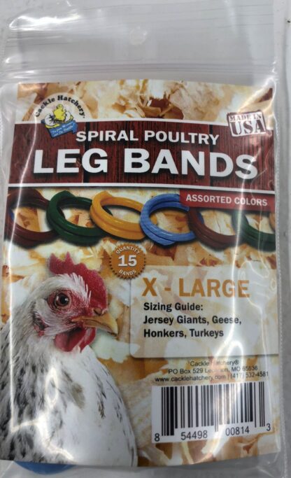 Spiral Poultry Leg X-Large Bands – 15 Bands