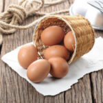A basket of freshly-laid eggs