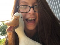 Kayla Cochran with duck