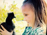 Chick with small girl