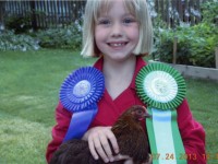 Award Winning chicken with young girl