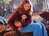 Girl Hugging Turkey