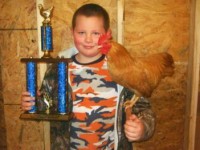 Boy with Award Winning Chicken